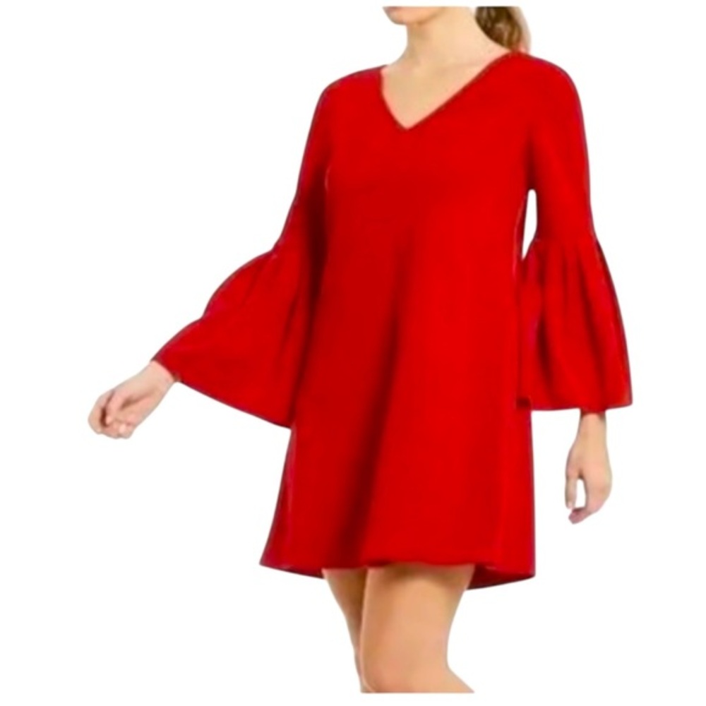 Antonio Melani Elegant Red Bell Sleeve Dress Size 10